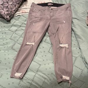 Torrid Gray Distressed Skinny Jeans
